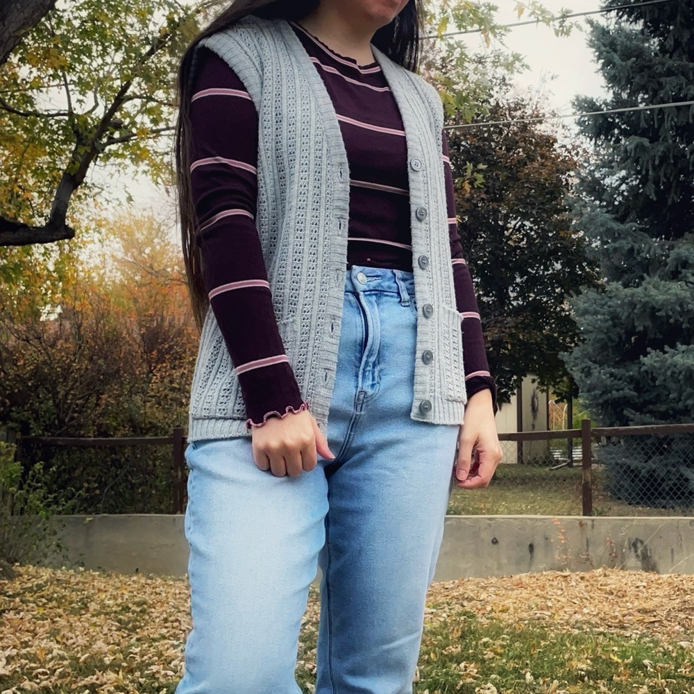 Vintage Dotty Mann Gray Sweater Vest